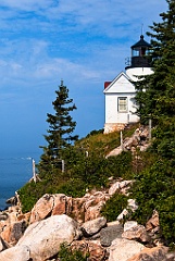 Bass Harbor Light Over Rocky Cliffs in Acadia Park